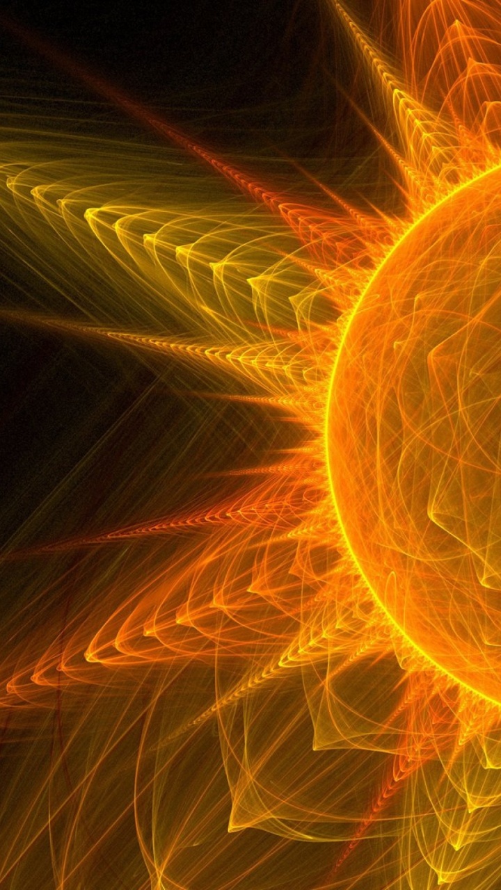 Rotes Und Gelbes Licht Digitales Hintergrundbild. Wallpaper in 720x1280 Resolution