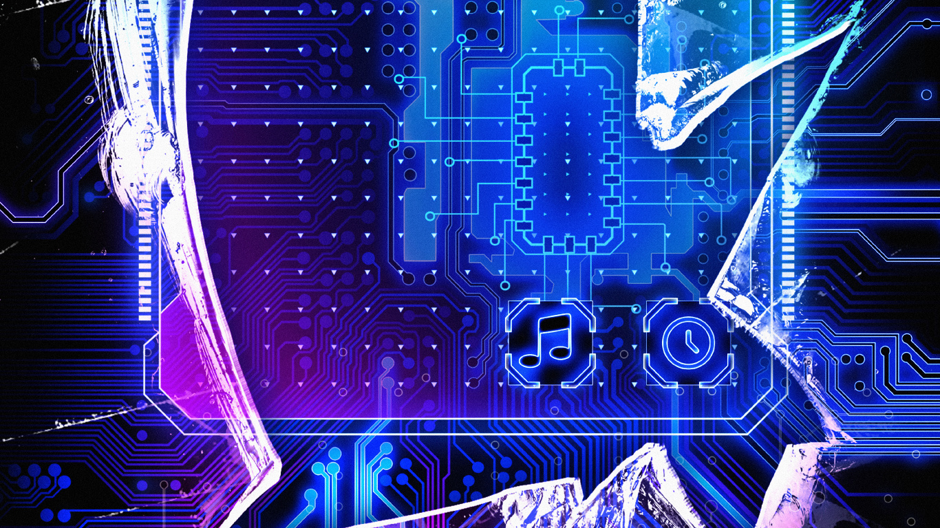 Neon, Ios, Purple, Blue, Lighting. Wallpaper in 1366x768 Resolution