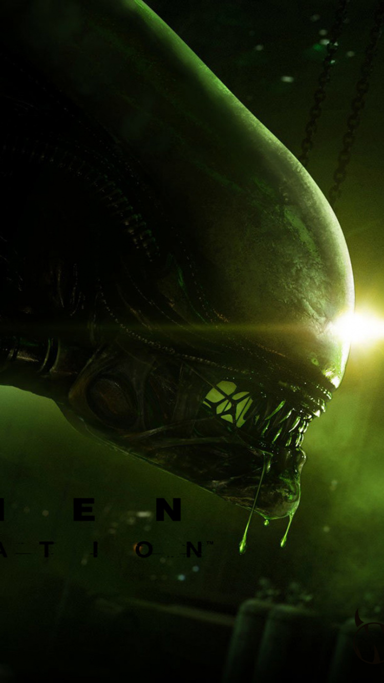 外星人, 生存的恐怖, 绿色的, 光, 午夜 壁纸 750x1334 允许
