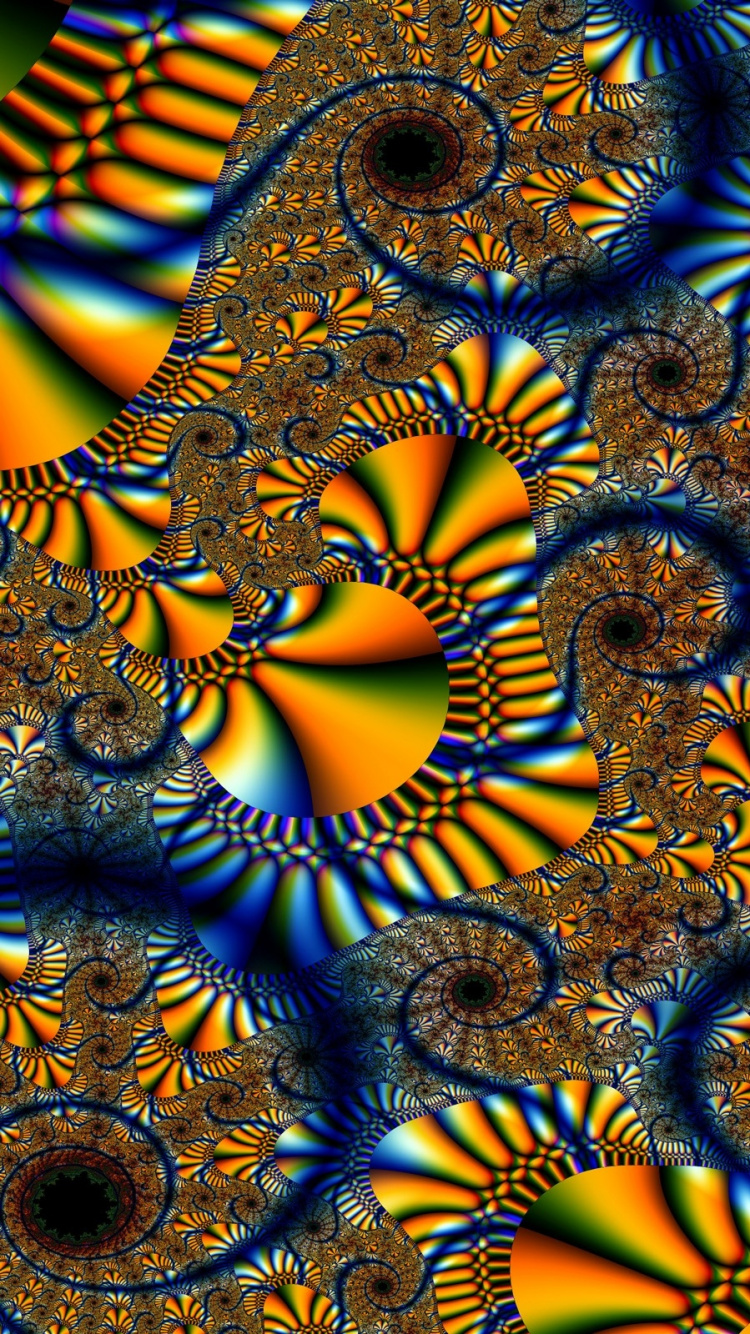 分形, 分形技术, 迷幻术, 对称 壁纸 750x1334 允许