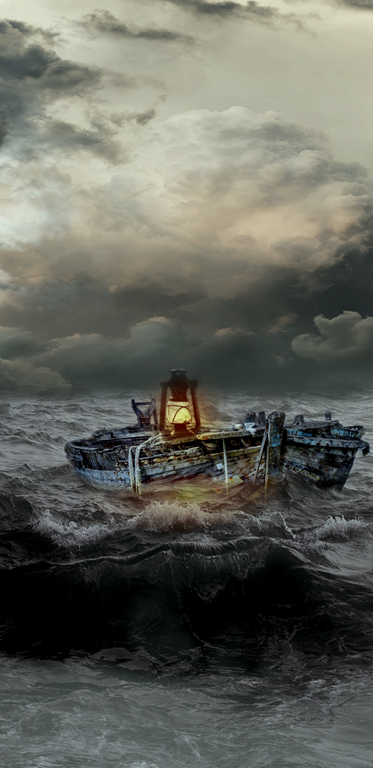 White and Blue Boat on Sea Under Cloudy Sky During Daytime. Wallpaper in 1440x2960 Resolution