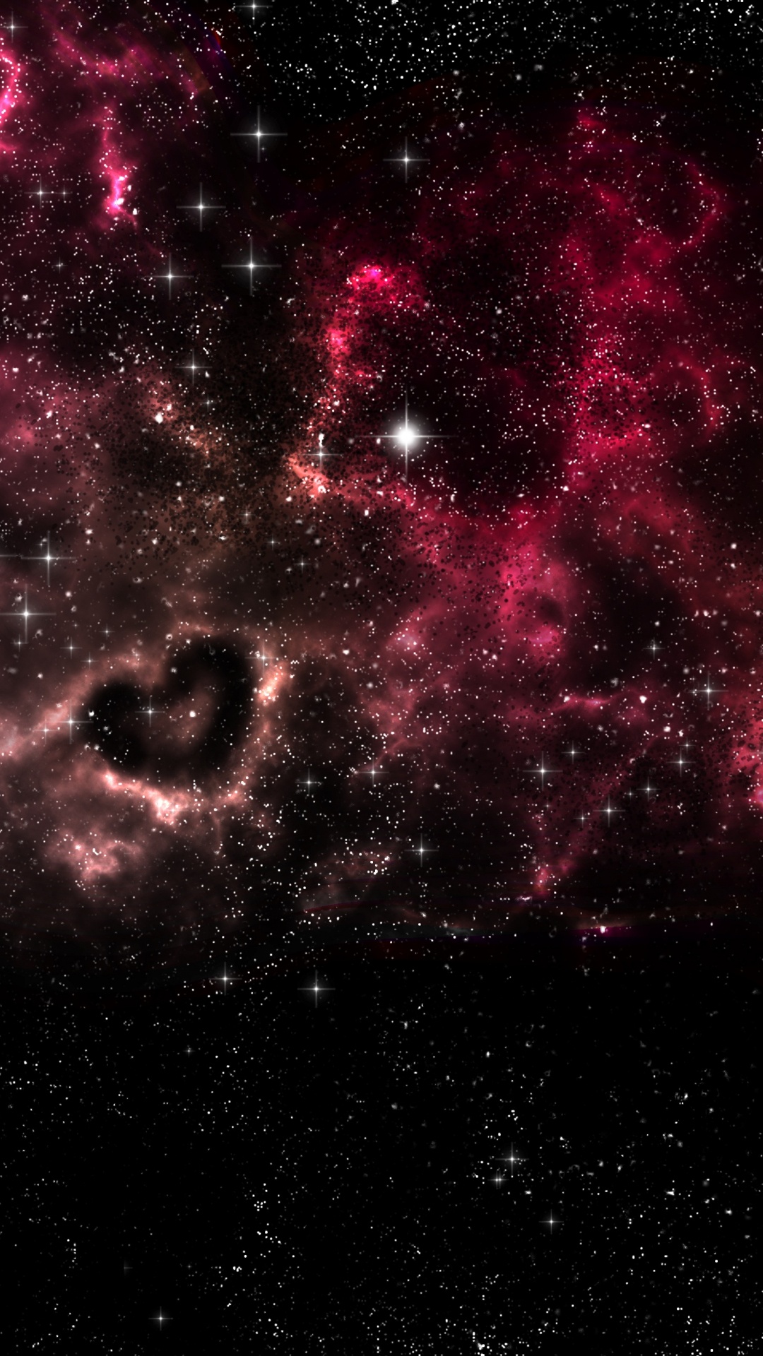Illustration de la Galaxie Rouge et Noire. Wallpaper in 1080x1920 Resolution