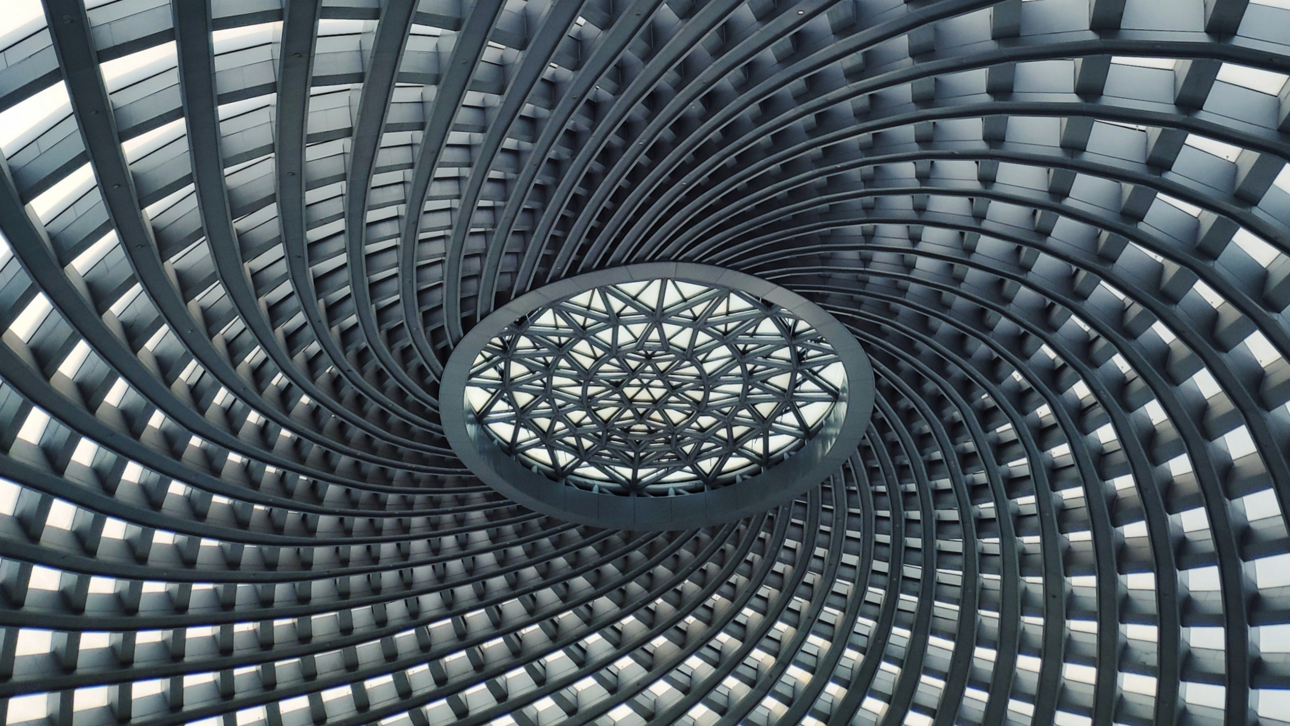 建筑, 采光, 天花板, 对称, 窗口 壁纸 2560x1440 允许