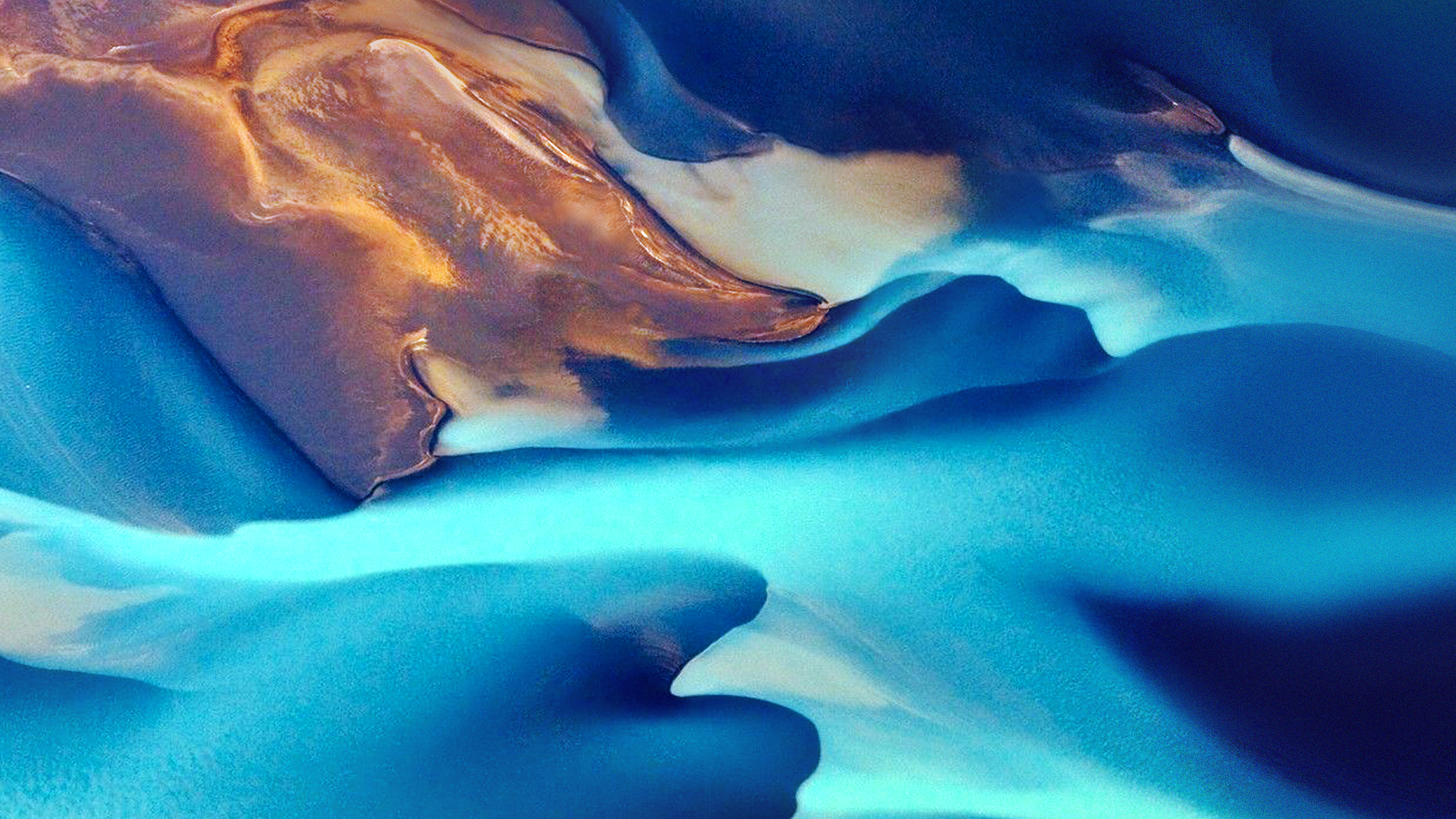 Peinture Abstraite Bleue et Brune. Wallpaper in 2560x1440 Resolution