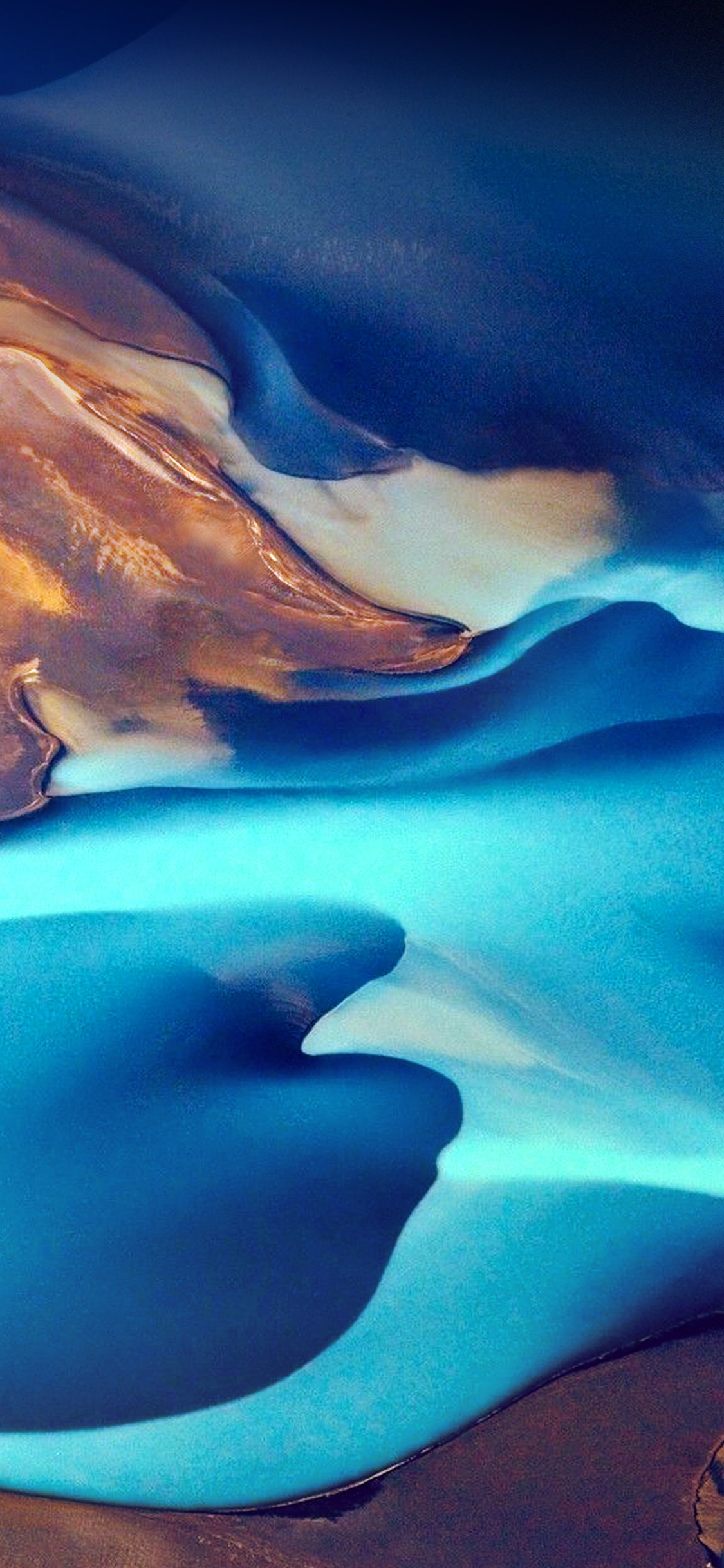 Pintura Abstracta Azul y Marrón. Wallpaper in 1125x2436 Resolution