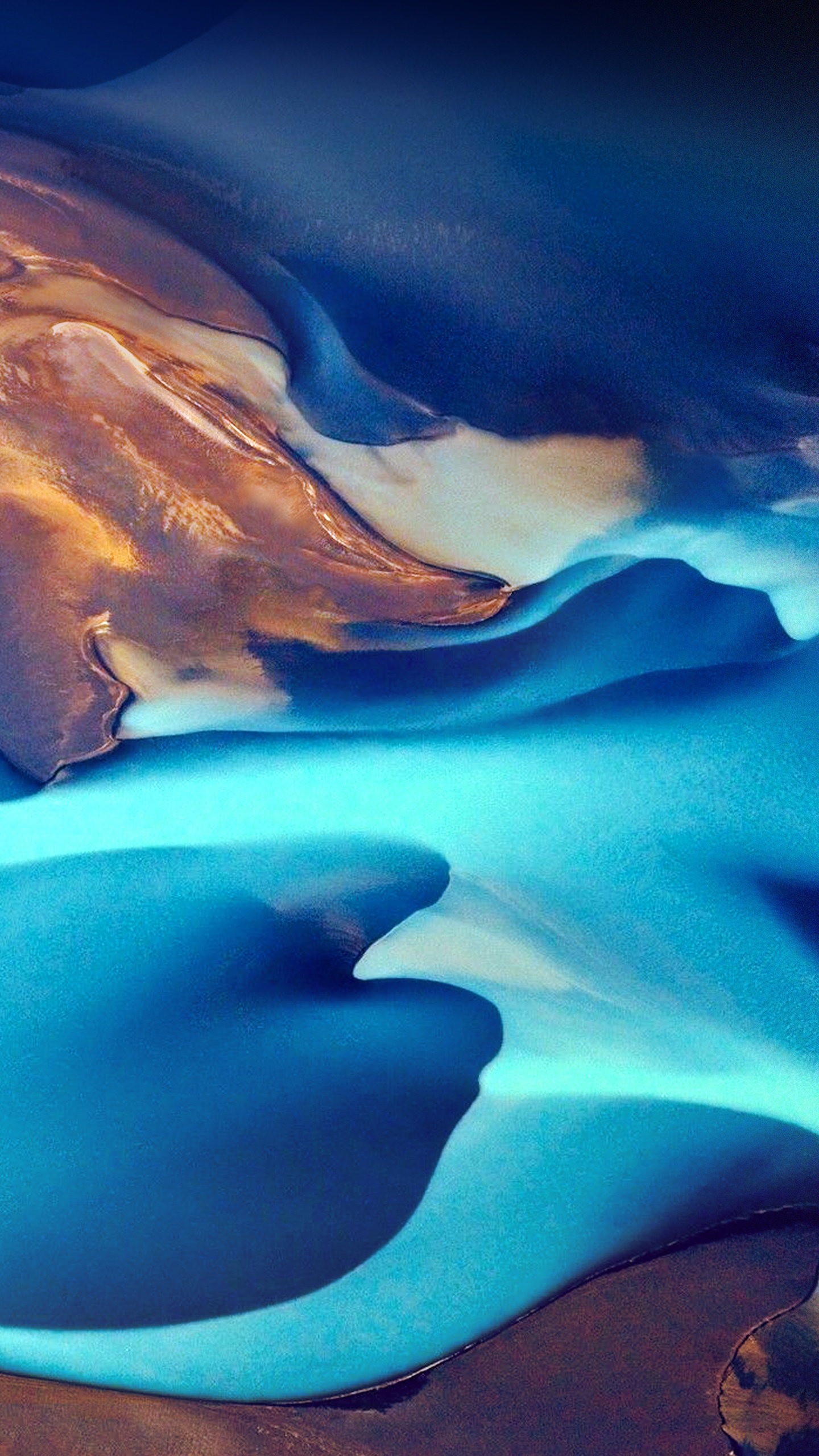 Pintura Abstracta Azul y Marrón. Wallpaper in 1440x2560 Resolution