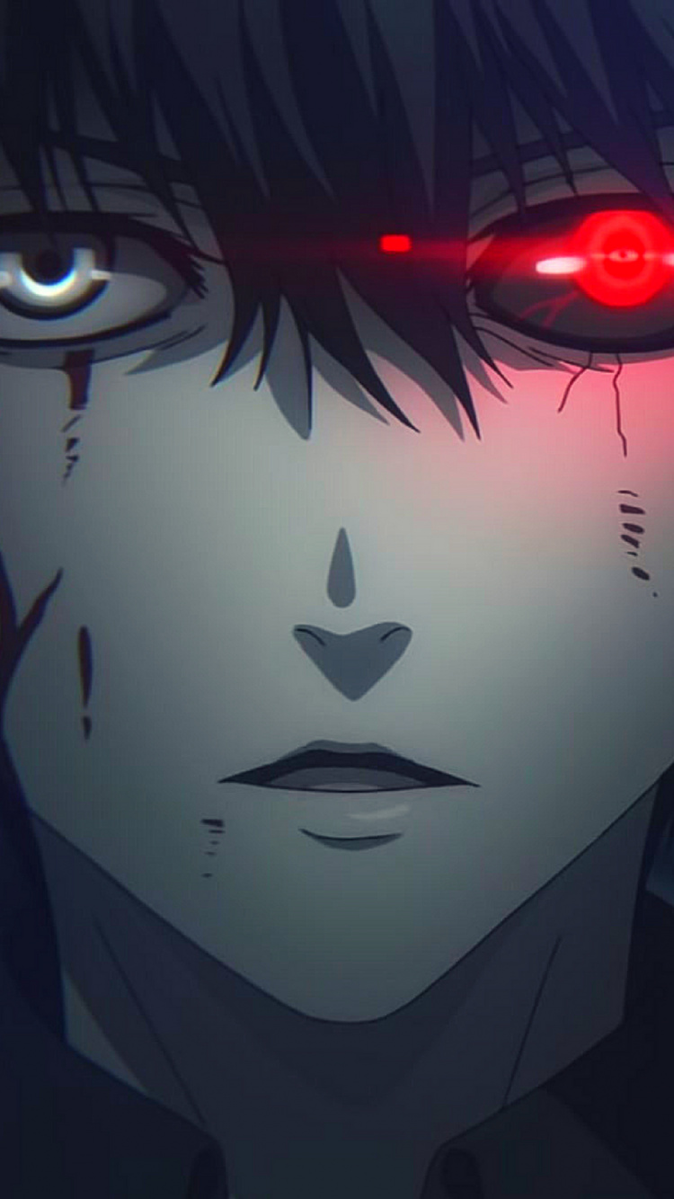 Blauhaariger Männlicher Anime-Charakter. Wallpaper in 750x1334 Resolution