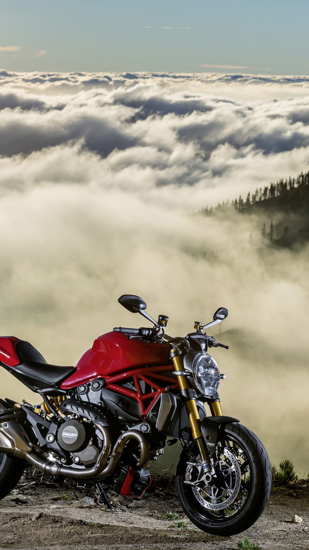 Red and Black Sports Bike on Brown Field Under White Clouds During Daytime. Wallpaper in 1080x1920 Resolution