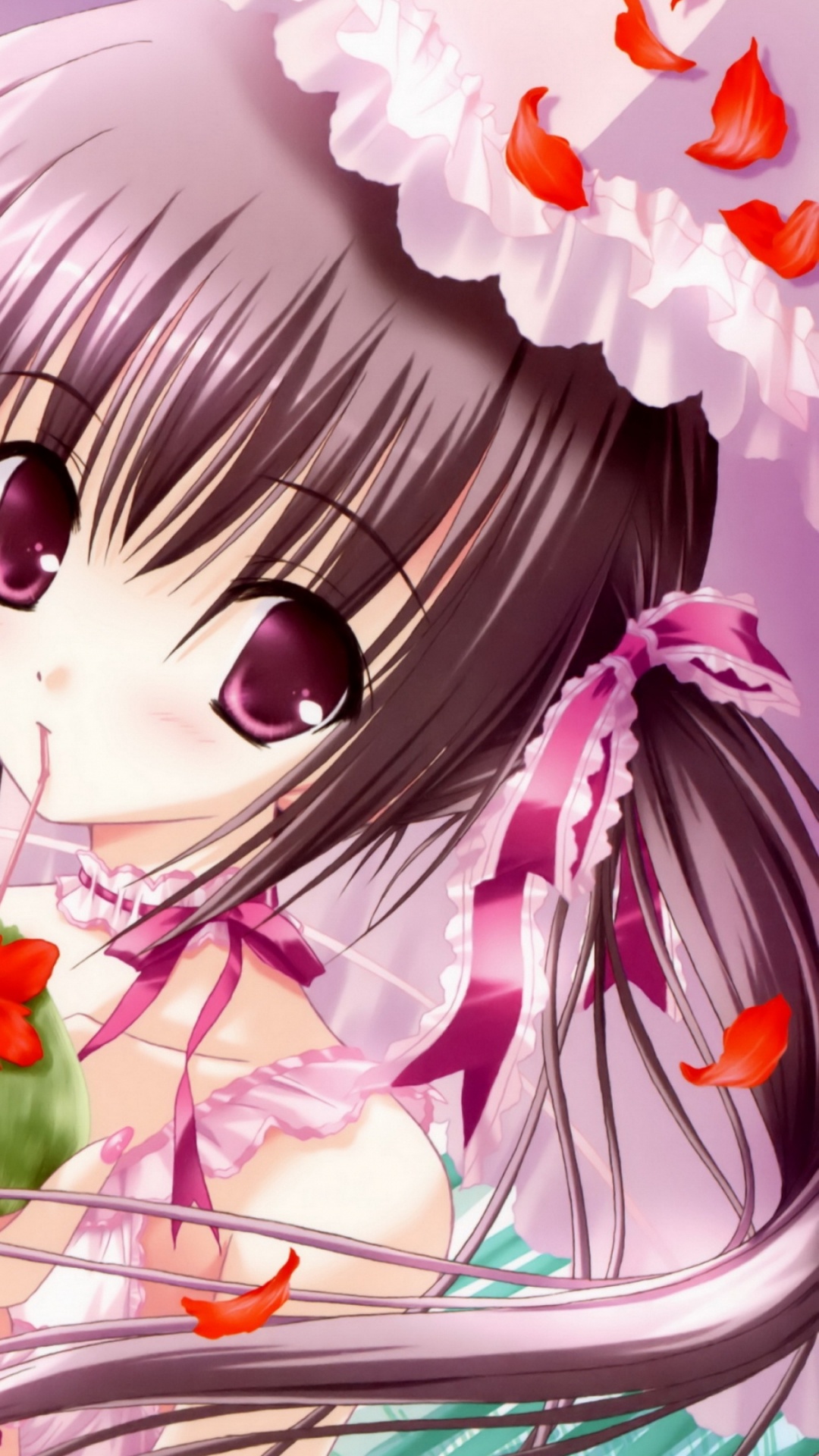 Fille Aux Cheveux Blancs Personnage D'anime. Wallpaper in 1080x1920 Resolution