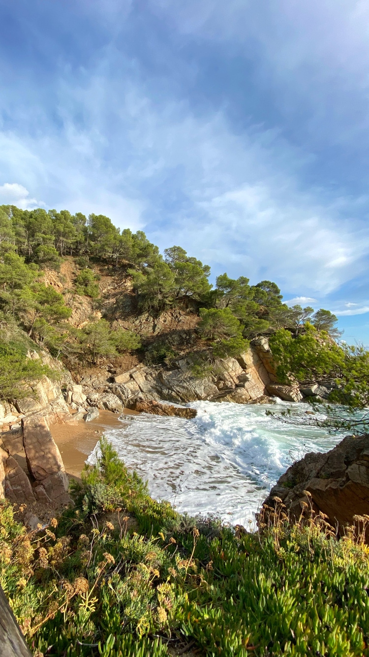 Küste, Wasserressourcen, Meer, Naturlandschaft, Rock. Wallpaper in 750x1334 Resolution