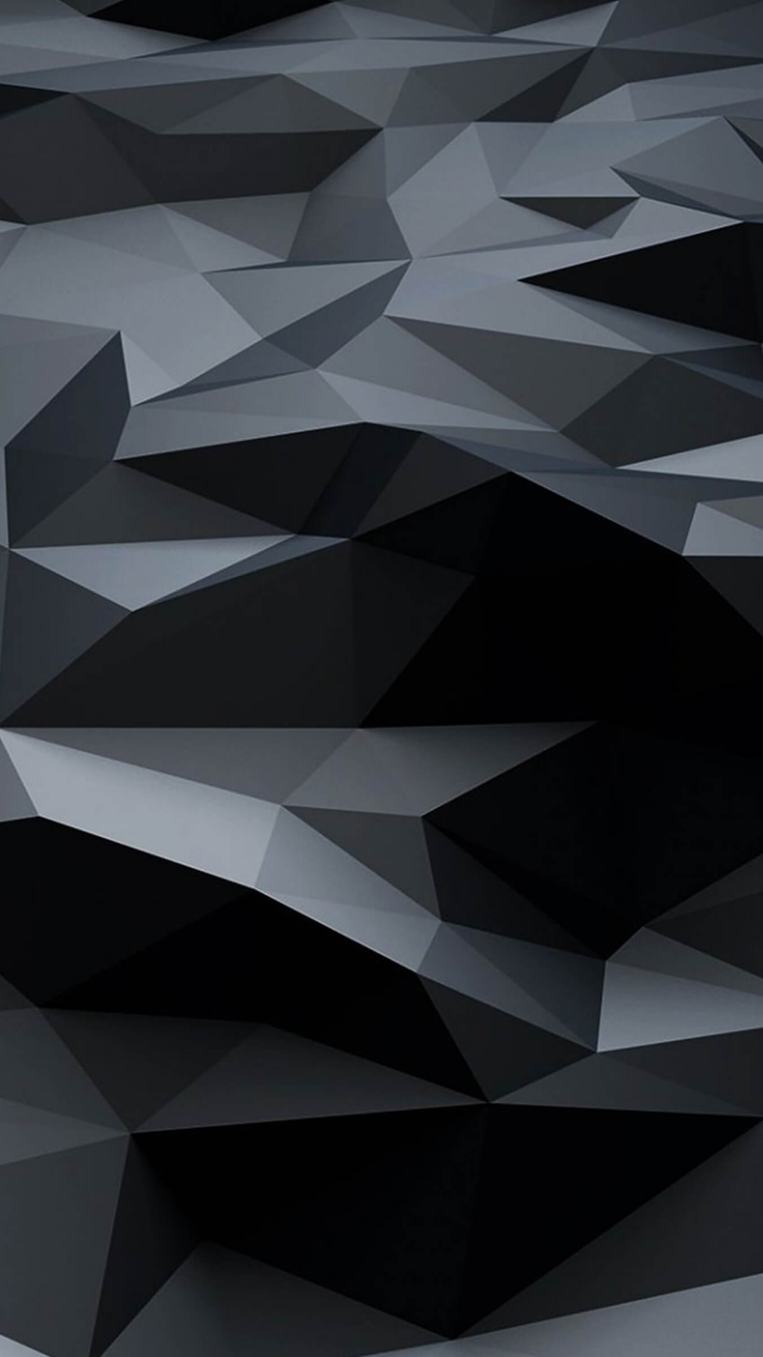 黑色的, 三角形, 对称, 低聚, 单色模式 壁纸 1080x1920 允许