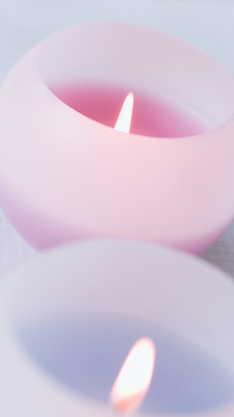 Bougie, Éclairage, Lumière, Pink, Flamme. Wallpaper in 750x1334 Resolution