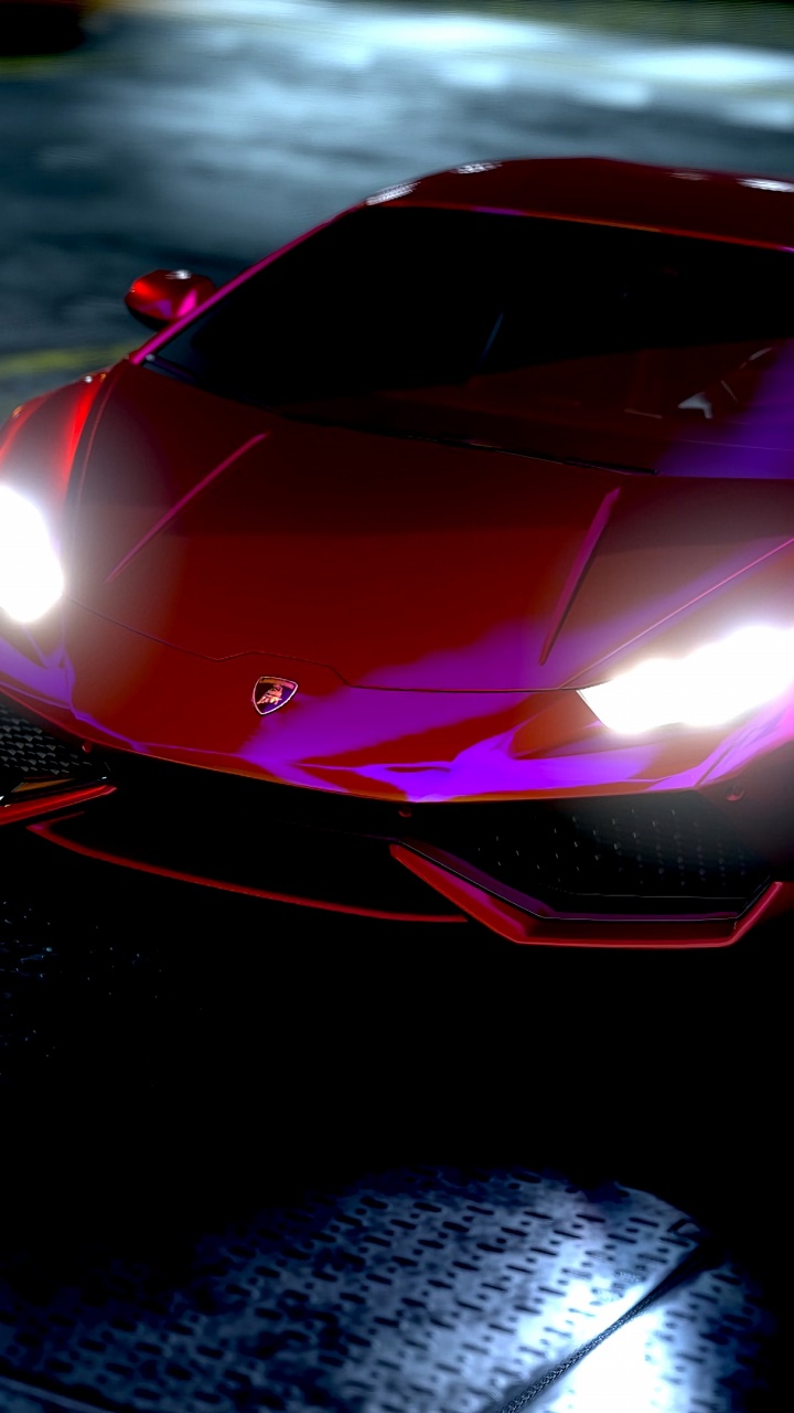 Red Ferrari Sports Car on Road. Wallpaper in 720x1280 Resolution