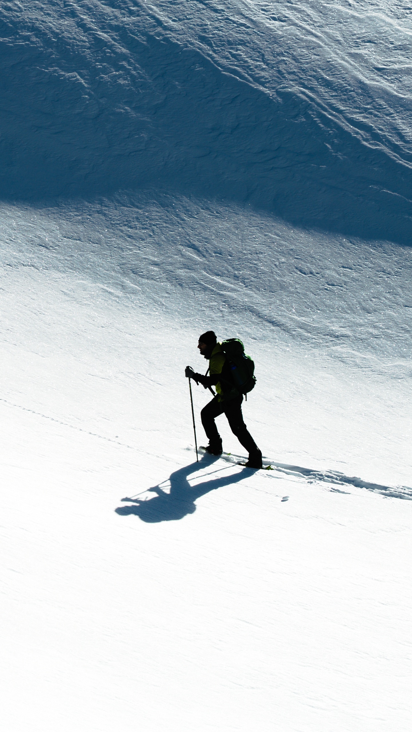 Homme en Veste Noire et Pantalon Équitation Sur Snowboard Pendant la Journée. Wallpaper in 1440x2560 Resolution