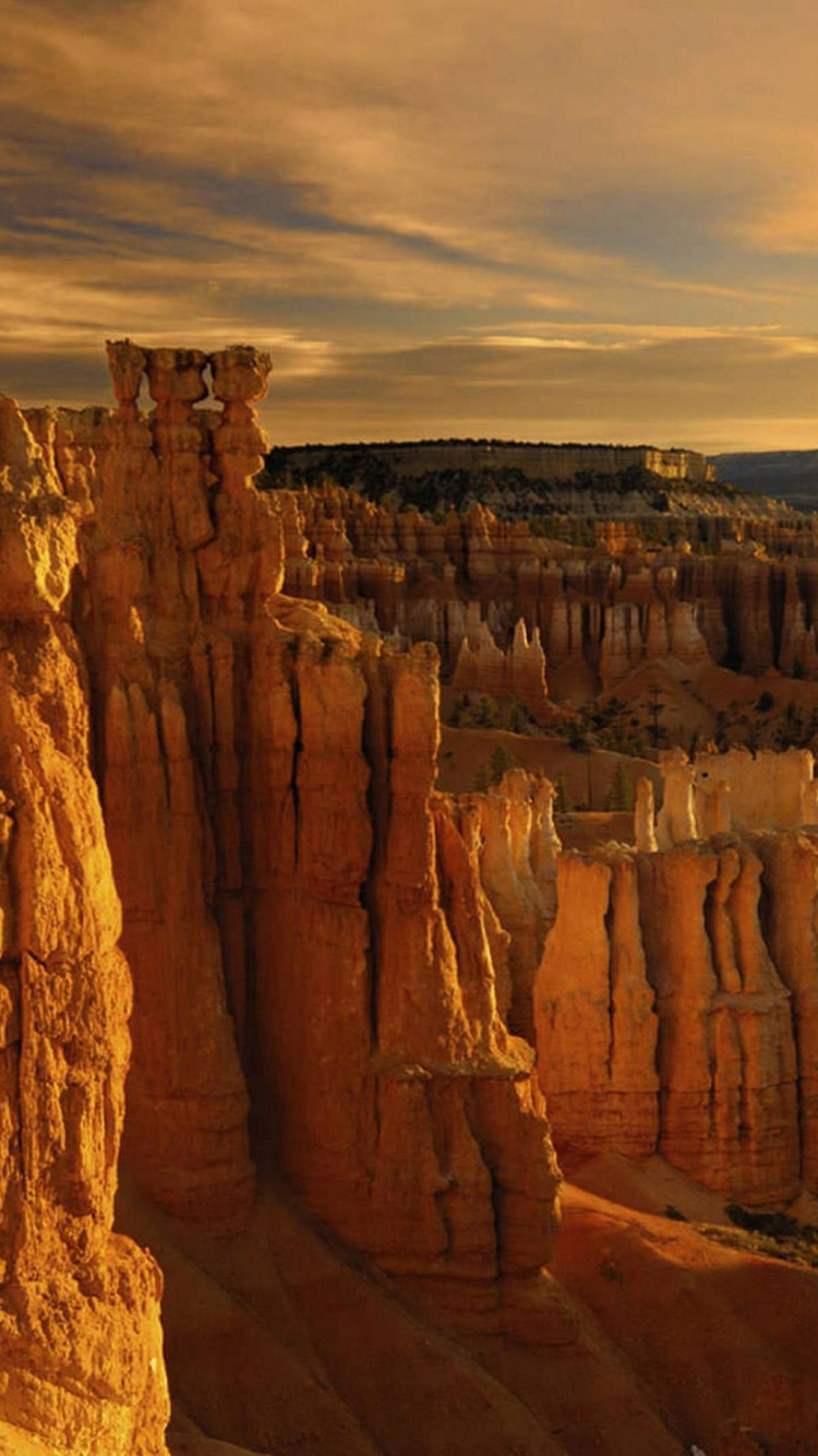 Brown Rock Formation Under Cloudy Sky During Daytime. Wallpaper in 750x1334 Resolution