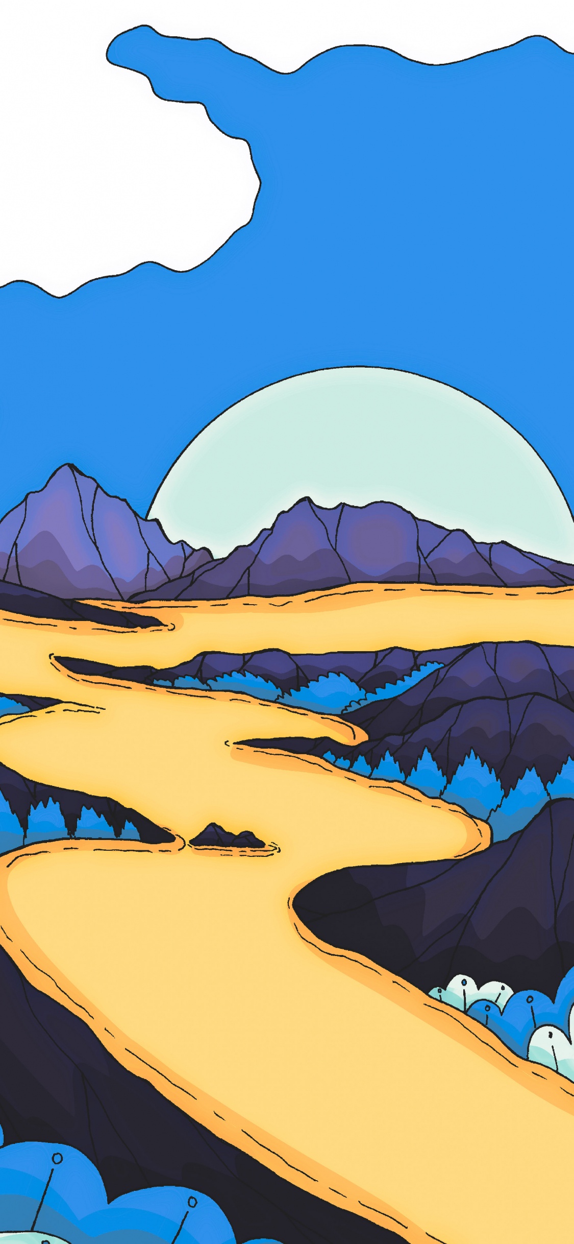 Cartoon, Zeichnung, Kunst, Illustration, Malerei. Wallpaper in 1125x2436 Resolution