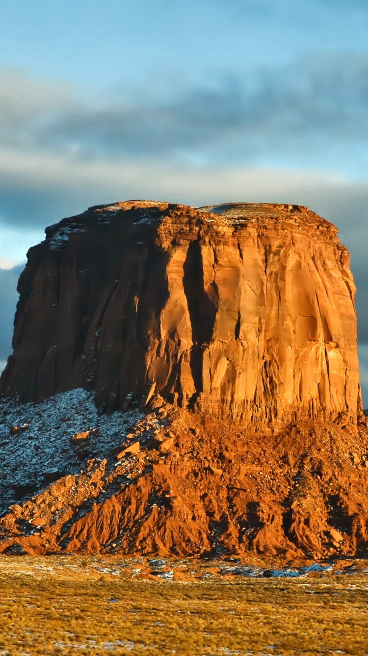 Brown Rock Formation Under White Clouds During Daytime. Wallpaper in 750x1334 Resolution