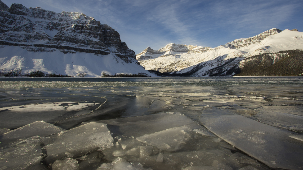 弓湖, 冰川湖, 冰川地貌, 北极, 冰川 壁纸 1280x720 允许