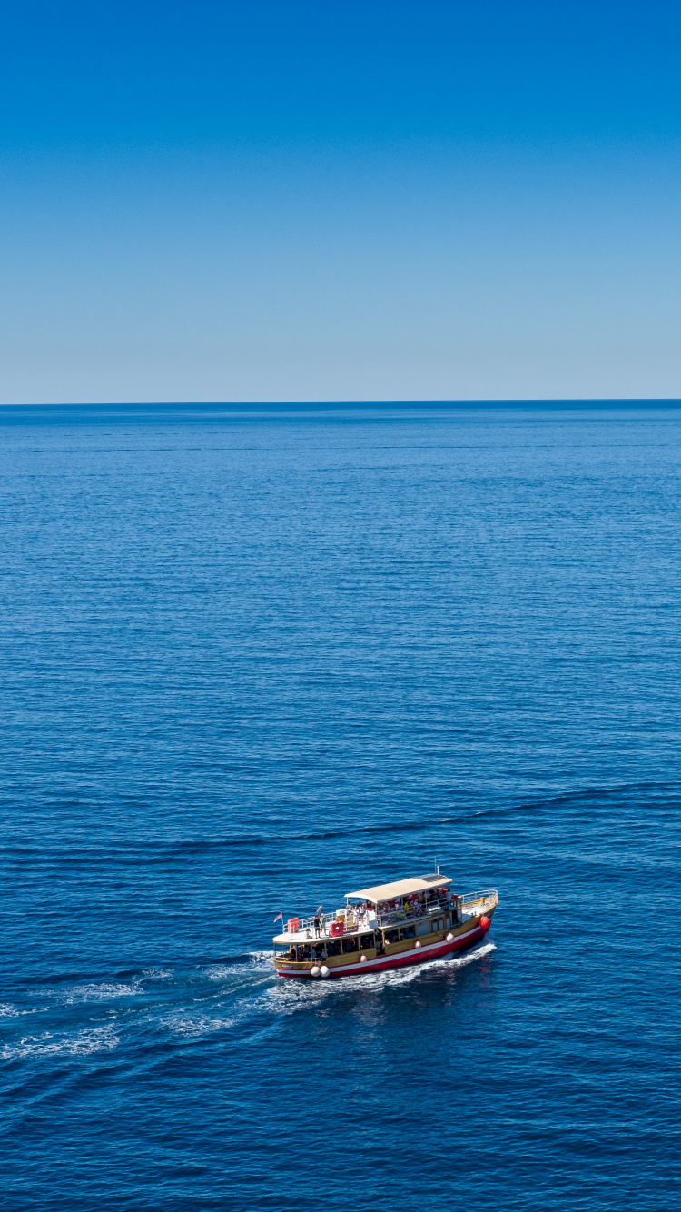 Sea, Body of Water, Blue, Horizon, Water Transportation. Wallpaper in 750x1334 Resolution