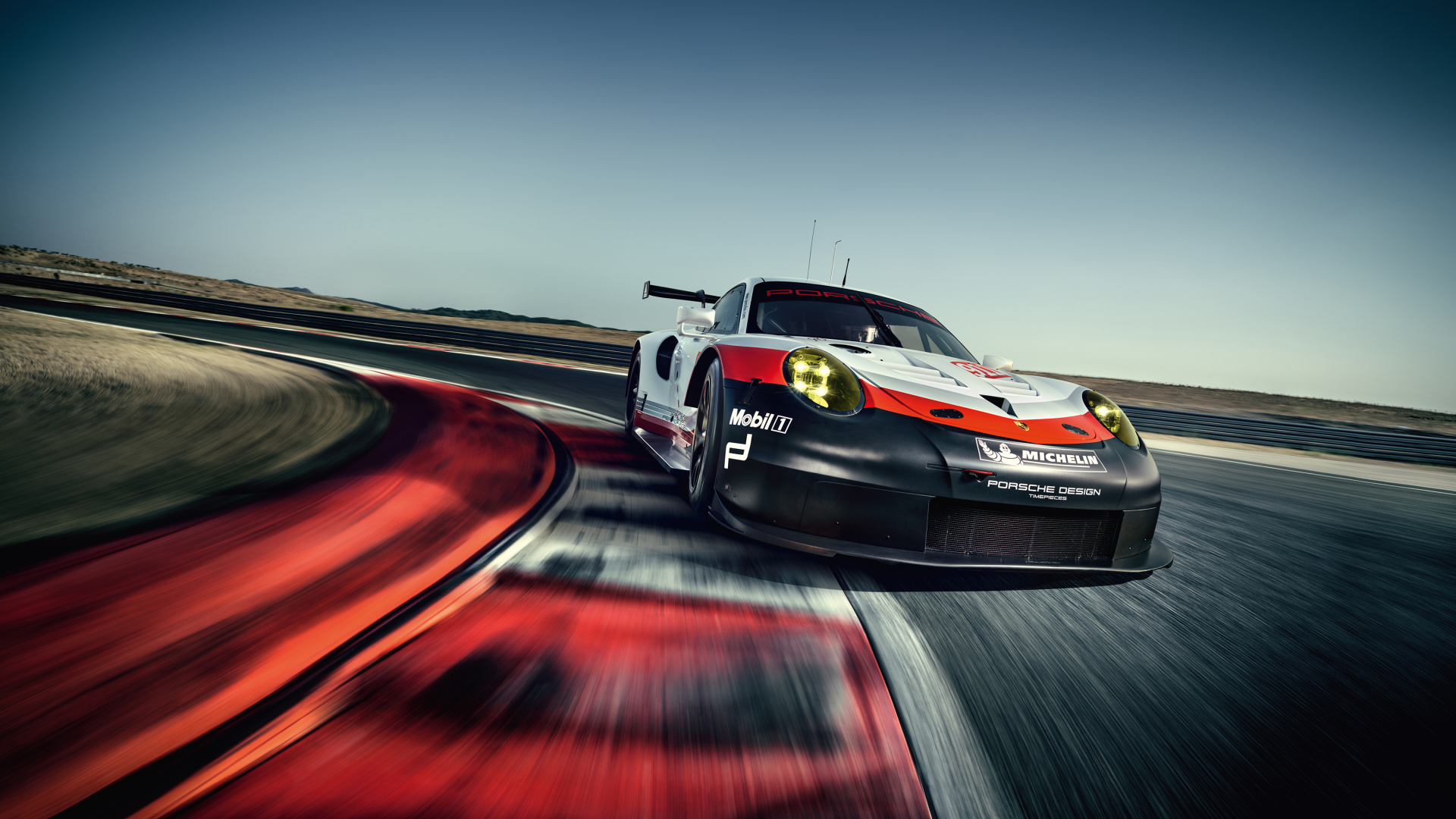 Schwarz-roter Porsche 911 Unterwegs. Wallpaper in 1920x1080 Resolution