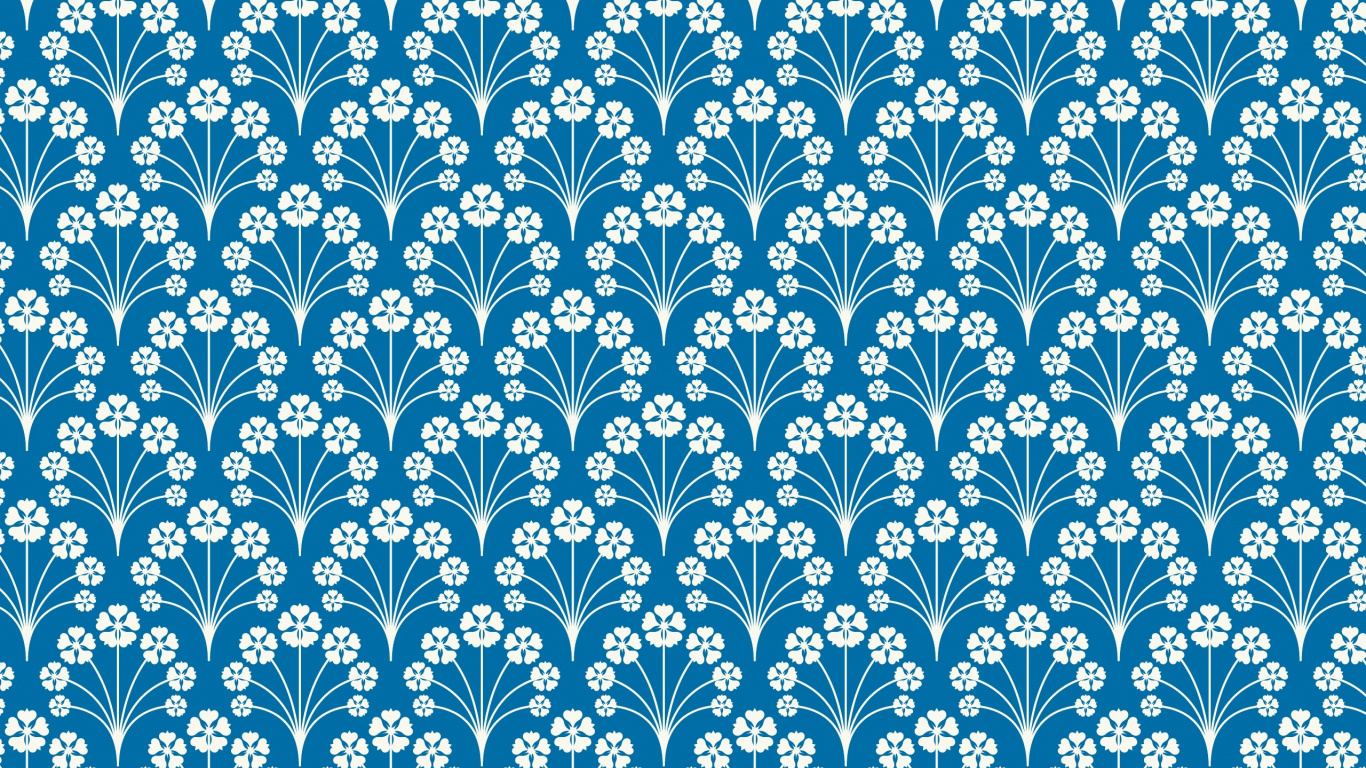White and Blue Floral Textile. Wallpaper in 1366x768 Resolution