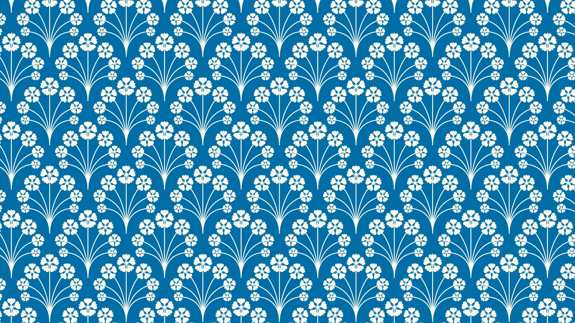 Weißes Und Blaues Florales Textil. Wallpaper in 1920x1080 Resolution