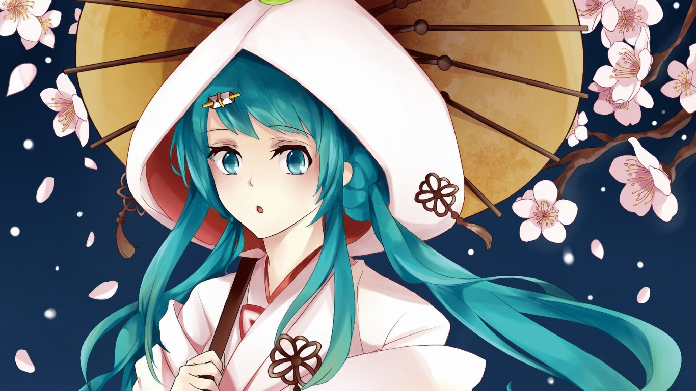 Mädchen im Weißen Langarmhemd Anime-Charakter. Wallpaper in 1366x768 Resolution