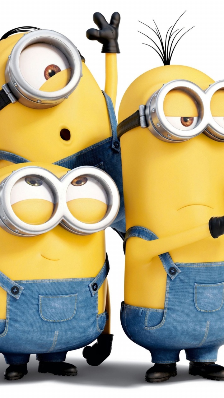 Two Minions Holding Black and Gray Camera. Wallpaper in 720x1280 Resolution