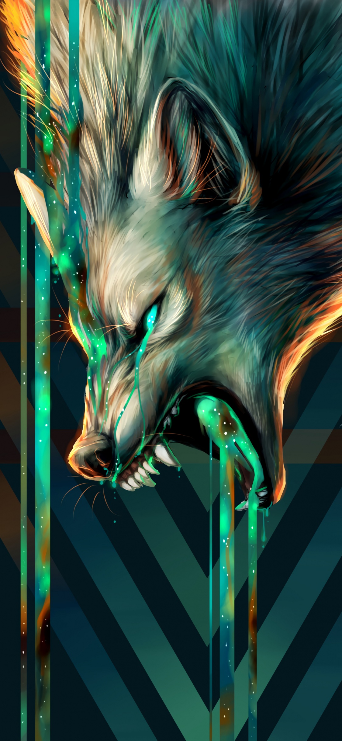 Fond Ecran Loup, Hoodie, Motorola Moto e7 Plus, Mythical Creature, Feather. Wallpaper in 1125x2436 Resolution