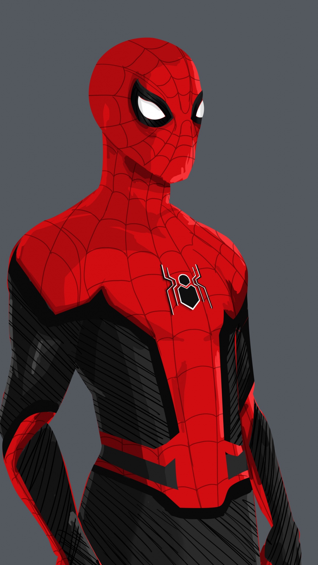 Red and Black Spider Man Illustration. Wallpaper in 1080x1920 Resolution