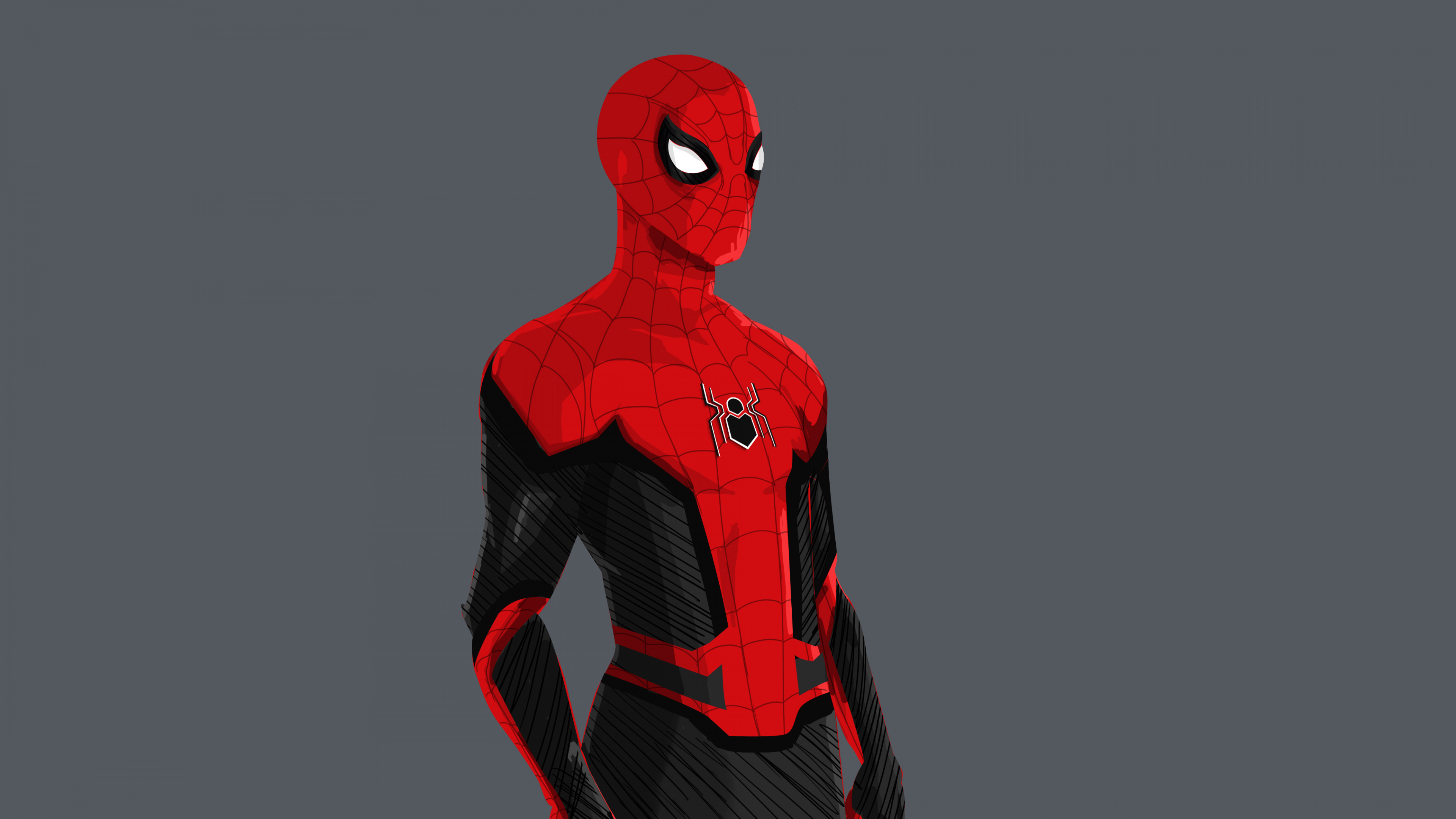 Red and Black Spider Man Illustration. Wallpaper in 3840x2160 Resolution