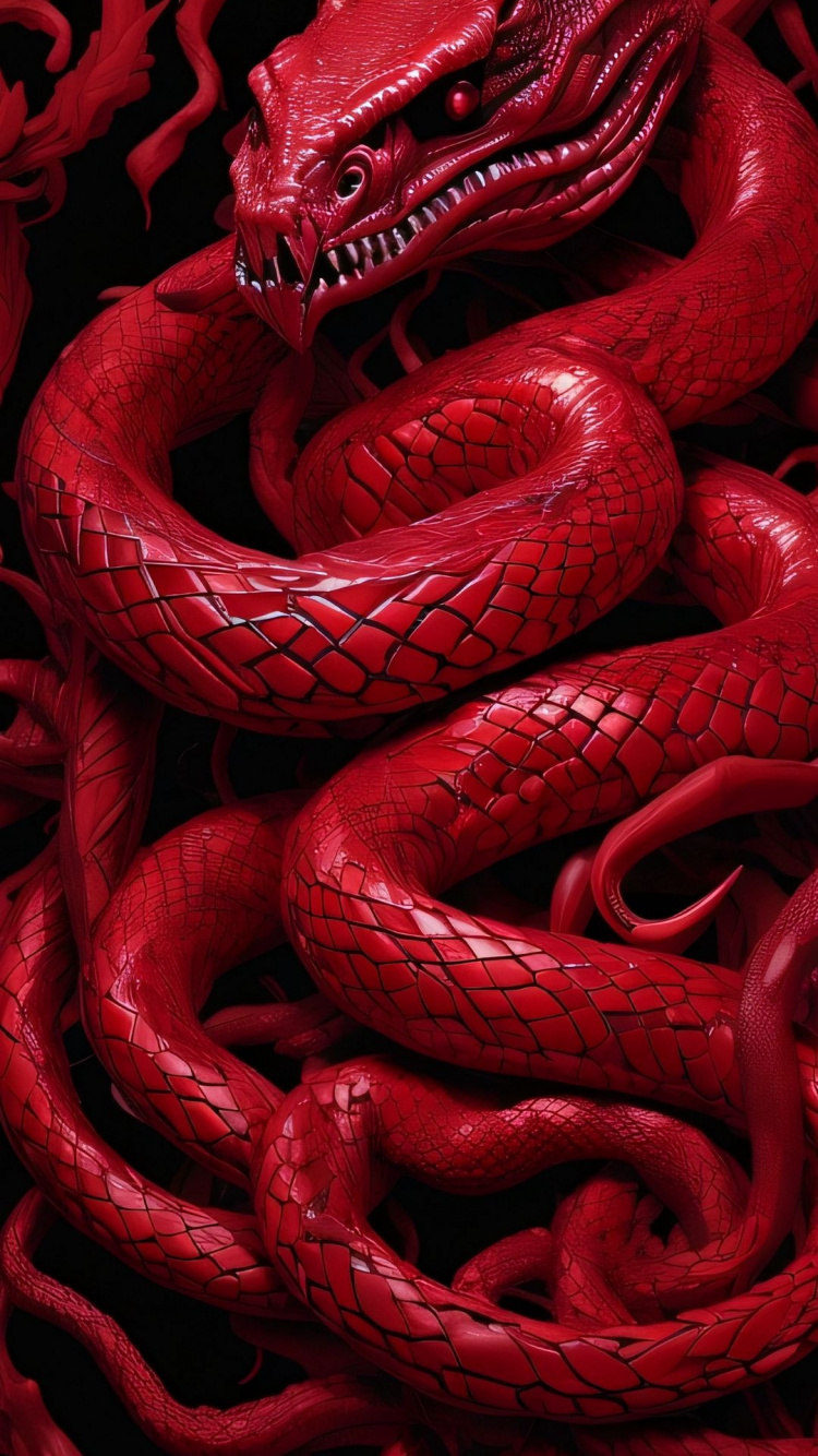 Serpents Colubres, Lumière, Red, Caoutchouc Synthétique, Art. Wallpaper in 750x1334 Resolution