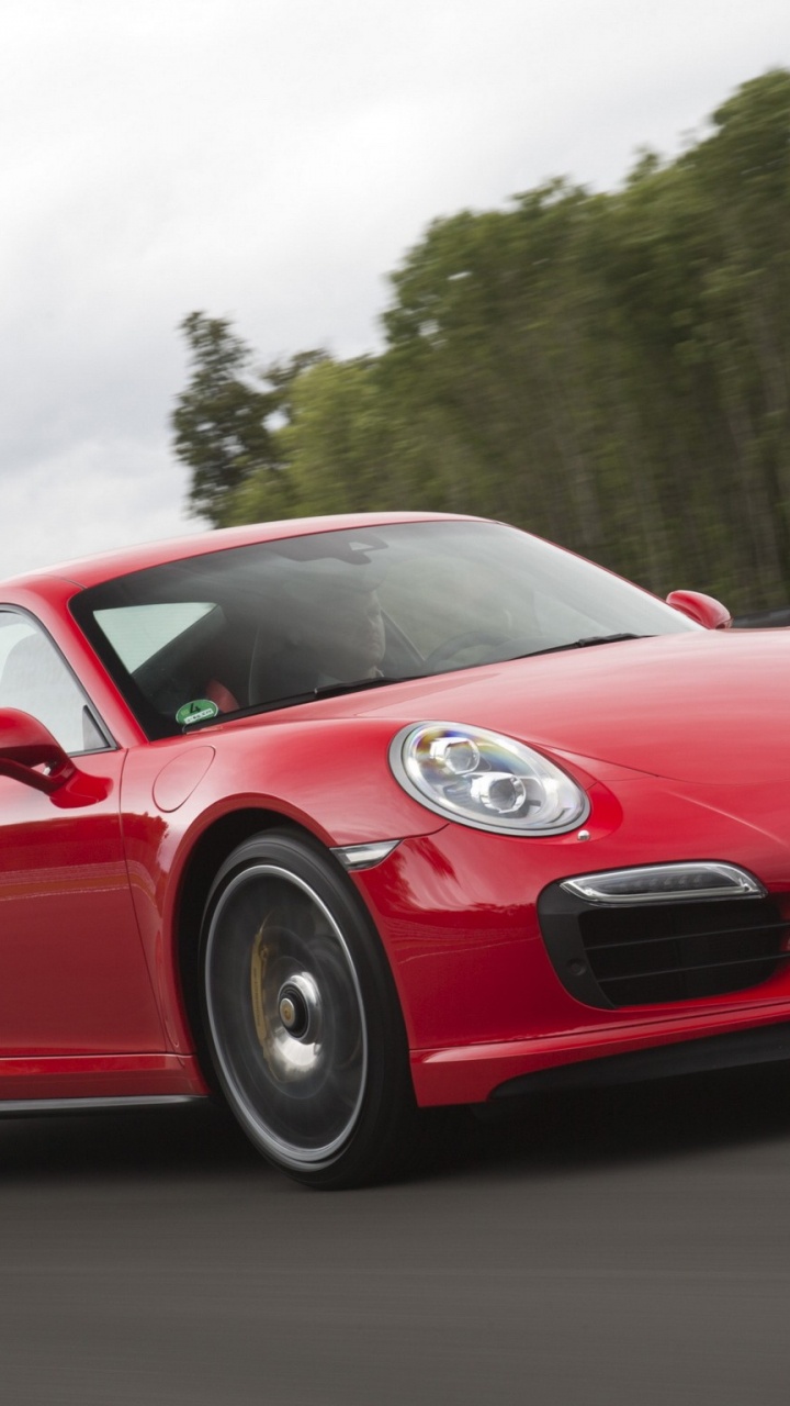 Red Porsche 911 on Road. Wallpaper in 720x1280 Resolution