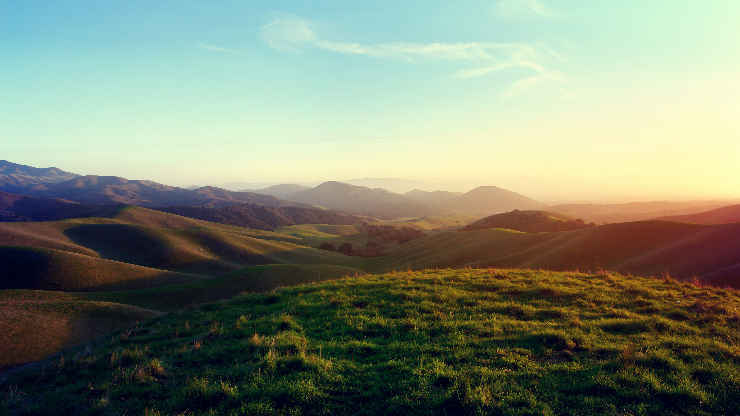 多山的地貌, 高地, 荒野, 跌倒了, 天空 壁纸 2560x1440 允许