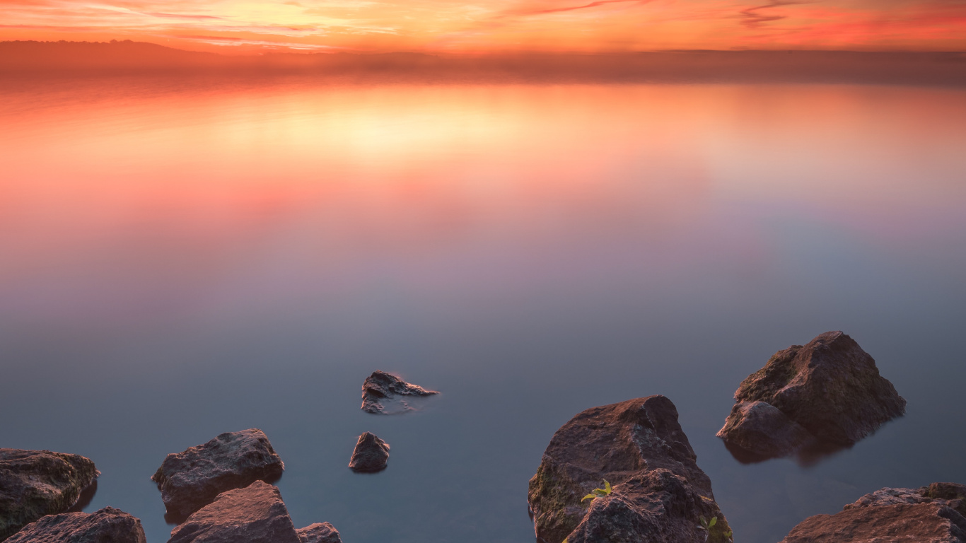 Sea, Song, Water, Atmosphere, Cloud. Wallpaper in 1366x768 Resolution