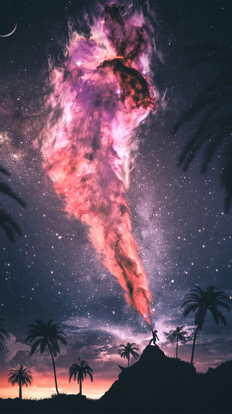 Exhibición de Fuegos Artificiales Durante la Noche. Wallpaper in 750x1334 Resolution