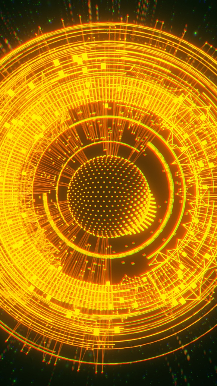 Yellow and Black Round Lights. Wallpaper in 720x1280 Resolution
