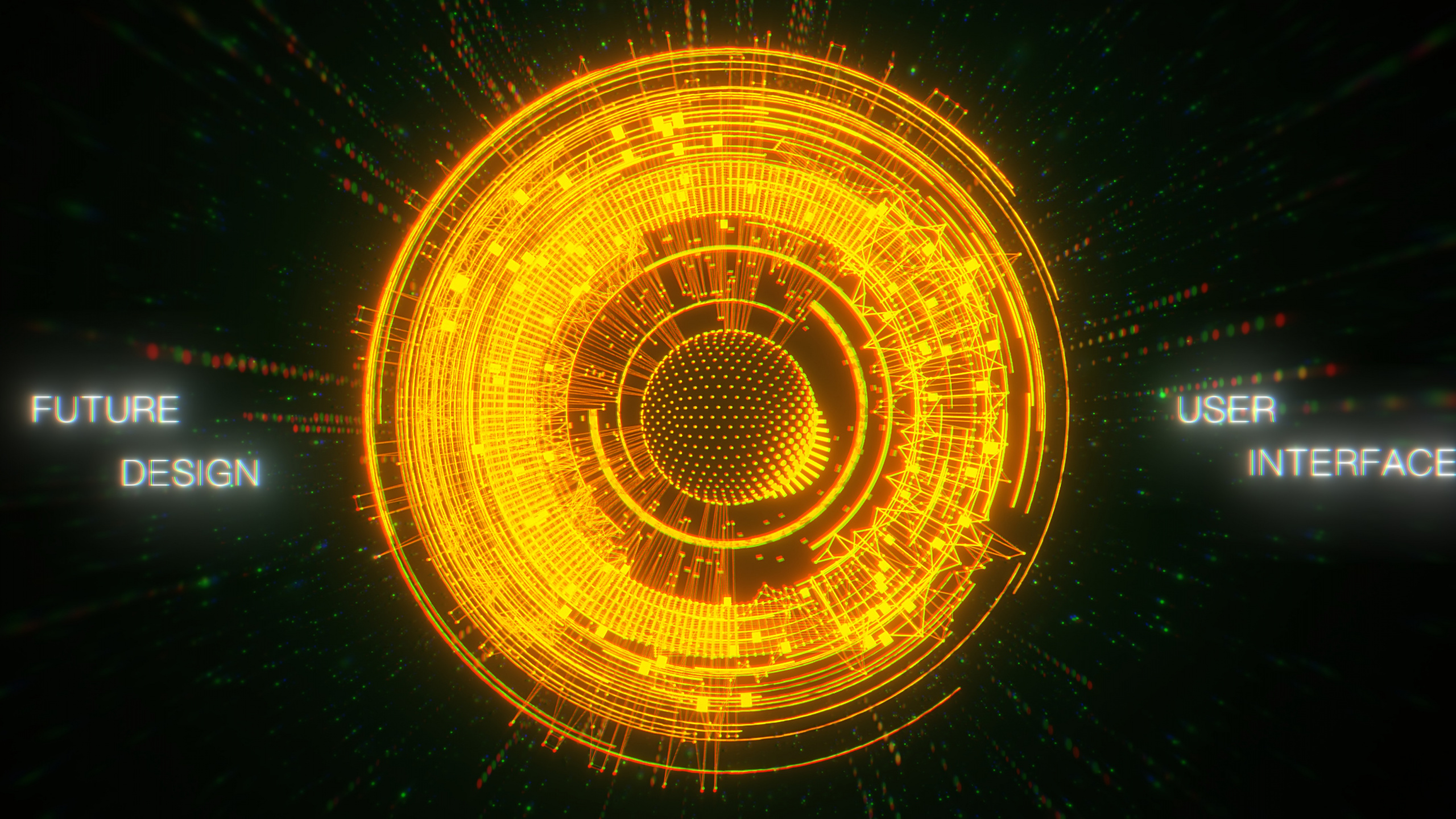 Feux Ronds Jaunes et Noirs. Wallpaper in 2560x1440 Resolution