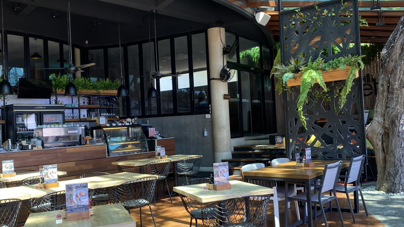 Restaurant, Furniture, Table, Beam, Outdoor Furniture. Wallpaper in 1366x768 Resolution