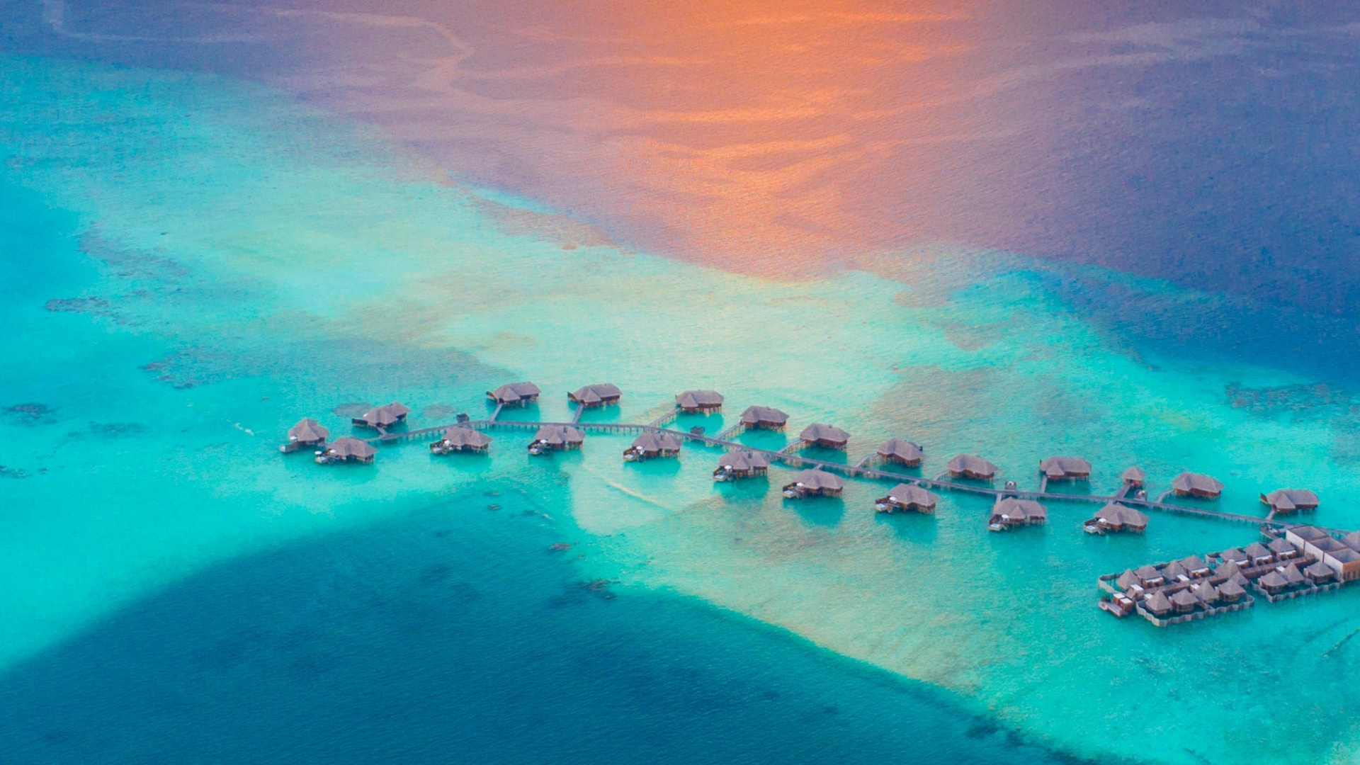 Bora Bora, Japan, Wasser, Strand, Sonnenuntergang. Wallpaper in 1920x1080 Resolution