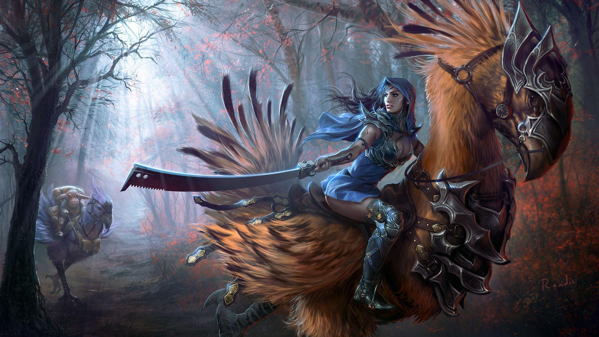 Femme Aux Cheveux Bruns en Robe Bleue Tenant Une Illustration D'oiseau Noir et Brun. Wallpaper in 1920x1080 Resolution