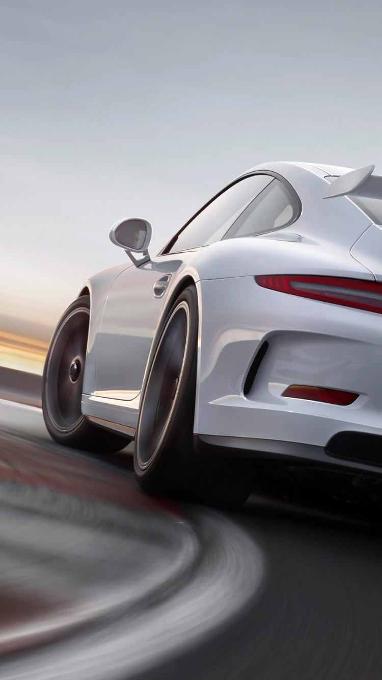 White and Black Porsche 911 on Road. Wallpaper in 750x1334 Resolution