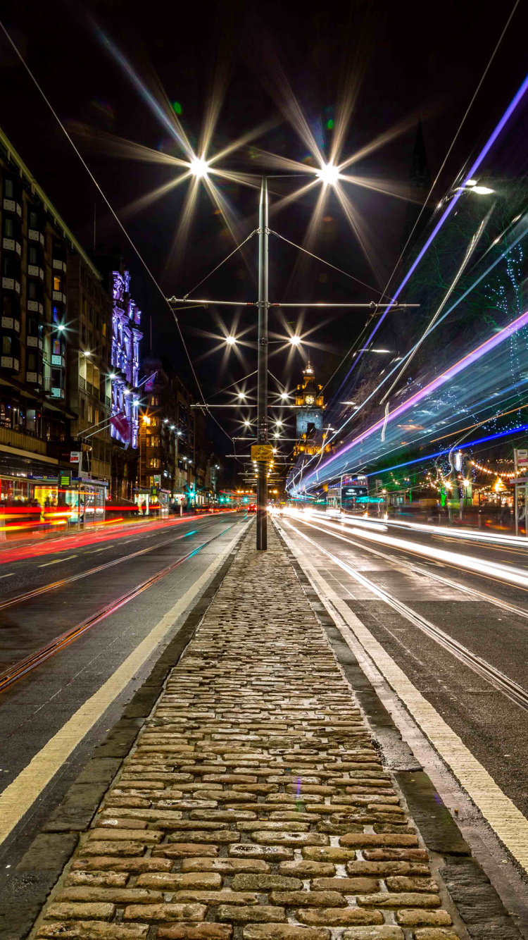 Cars on Road During Night Time. Wallpaper in 750x1334 Resolution