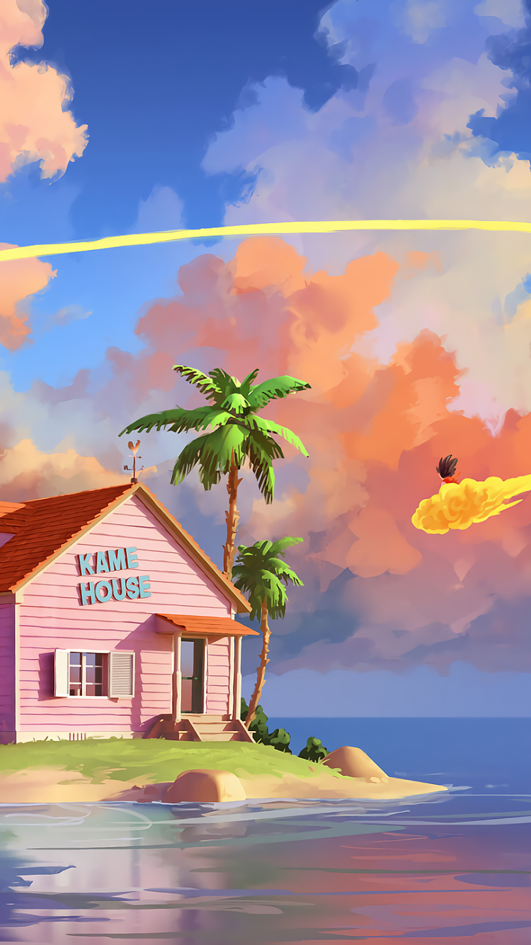 Casa Kame, Vegeta, Gohan, Pequeño, Frialdad. Wallpaper in 750x1334 Resolution