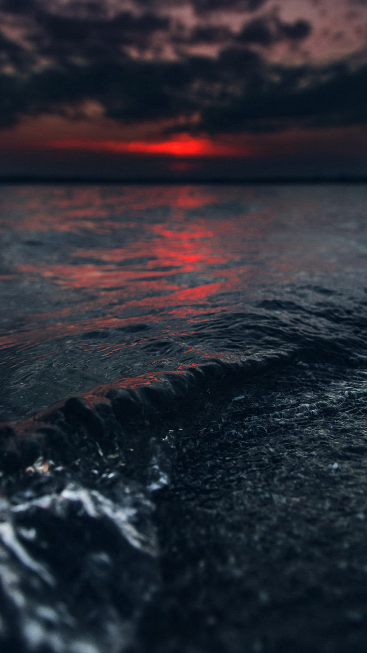 Mer, Rive, Eau, Atmosphère, Afterglow. Wallpaper in 750x1334 Resolution