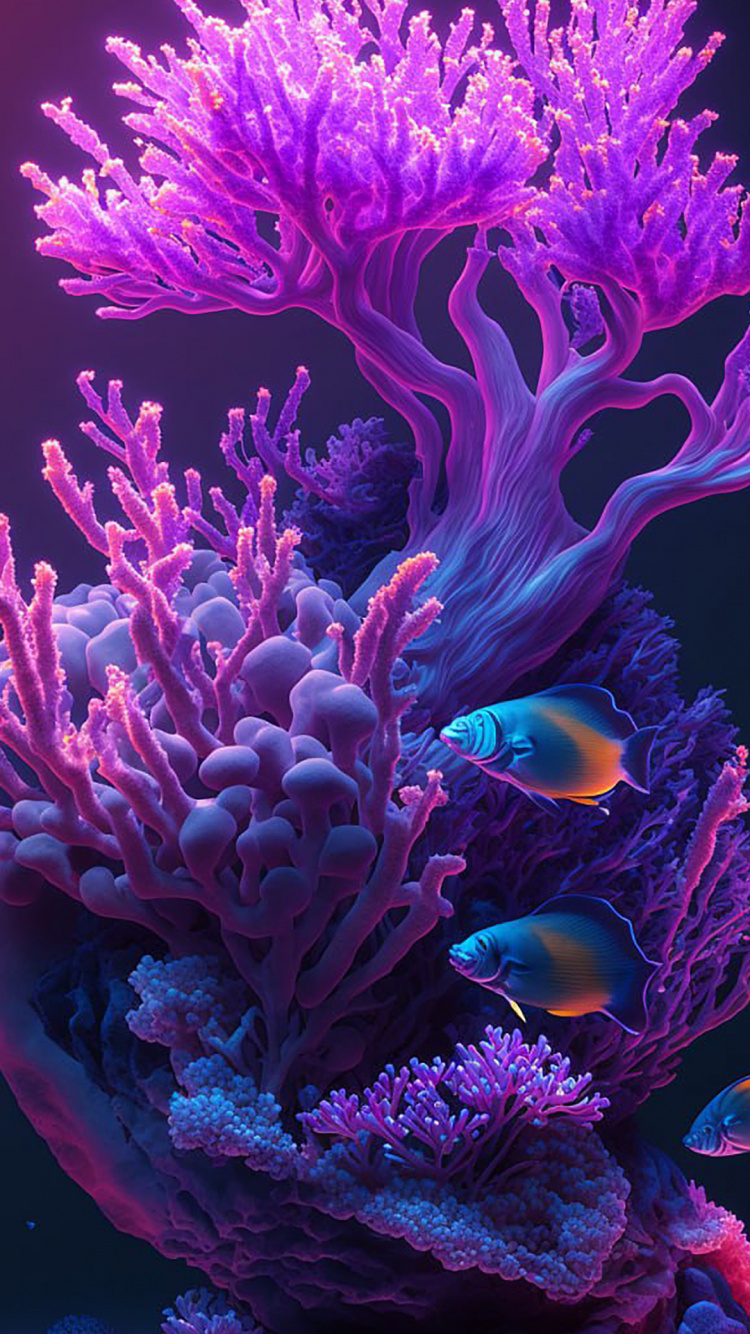 海洋生物学, 水下, 珊瑚, 电蓝色的 壁纸 750x1334 允许