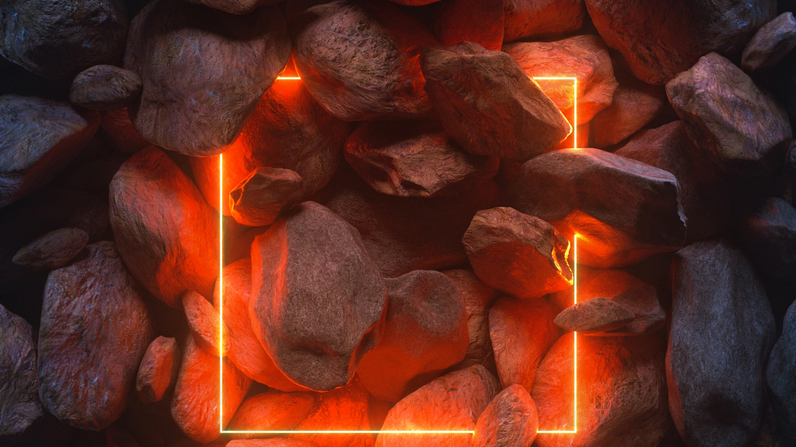 IOS, Smartphone, Apple, Orange, Flamme. Wallpaper in 2560x1440 Resolution