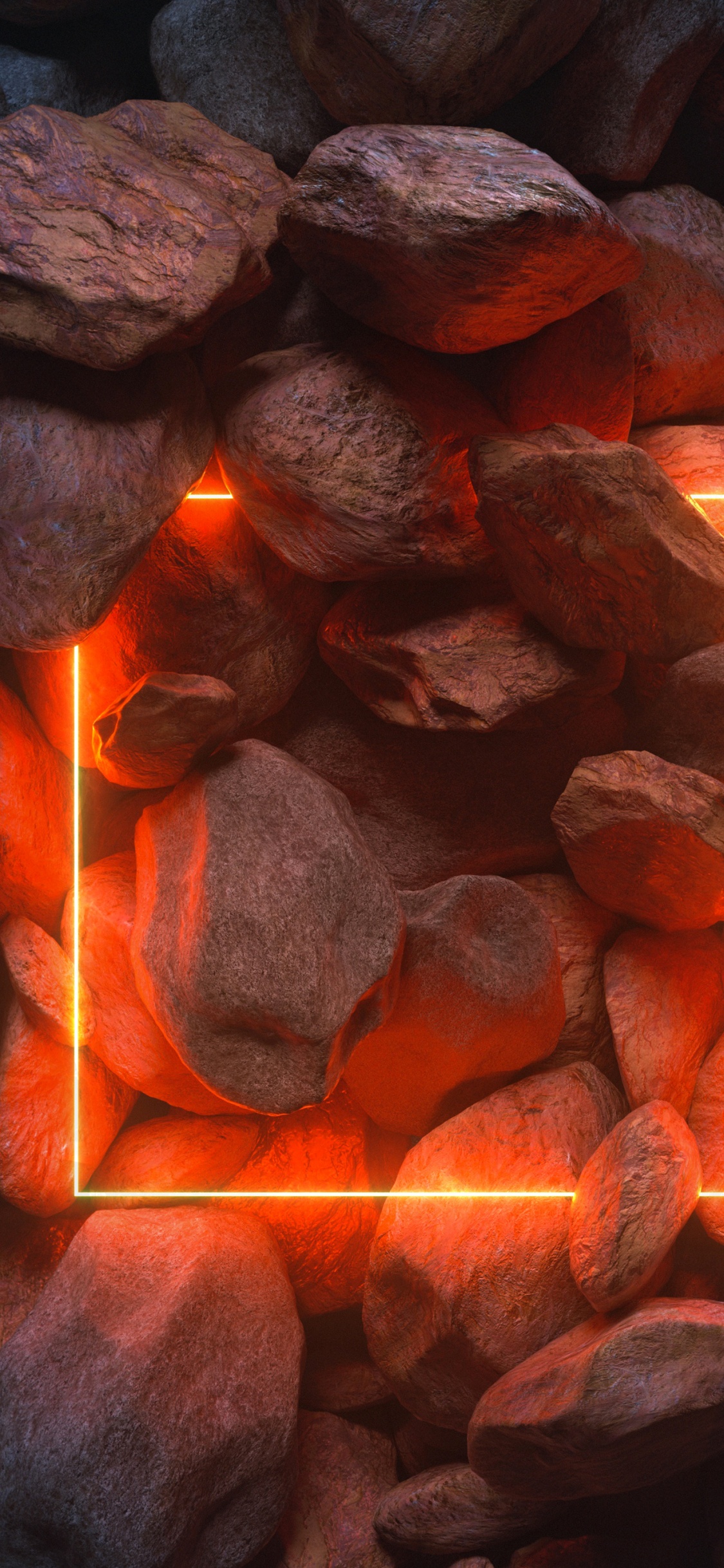 Ios, 智能手机, 苹果, 橙色, 火焰 壁纸 1125x2436 允许