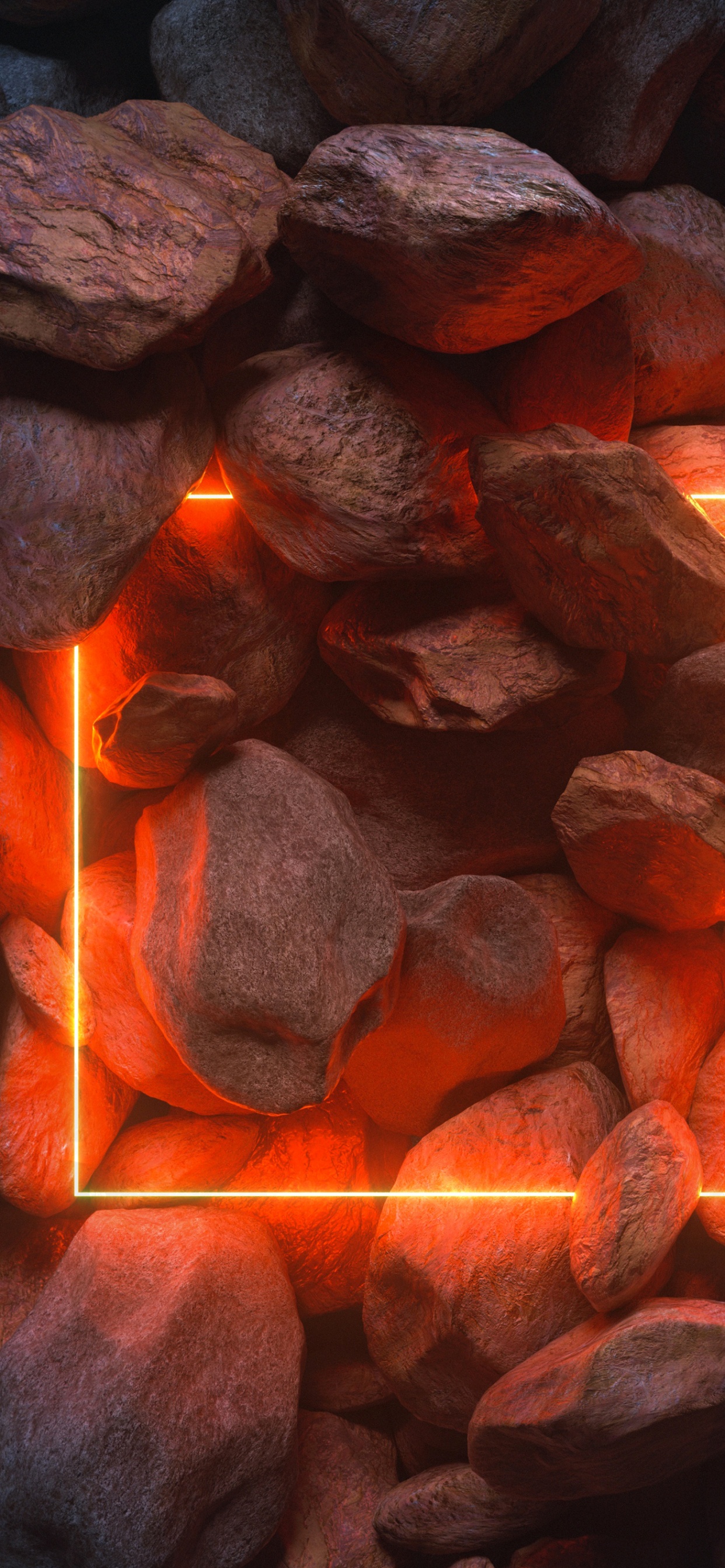 Ios, 智能手机, 苹果, 橙色, 火焰 壁纸 1242x2688 允许