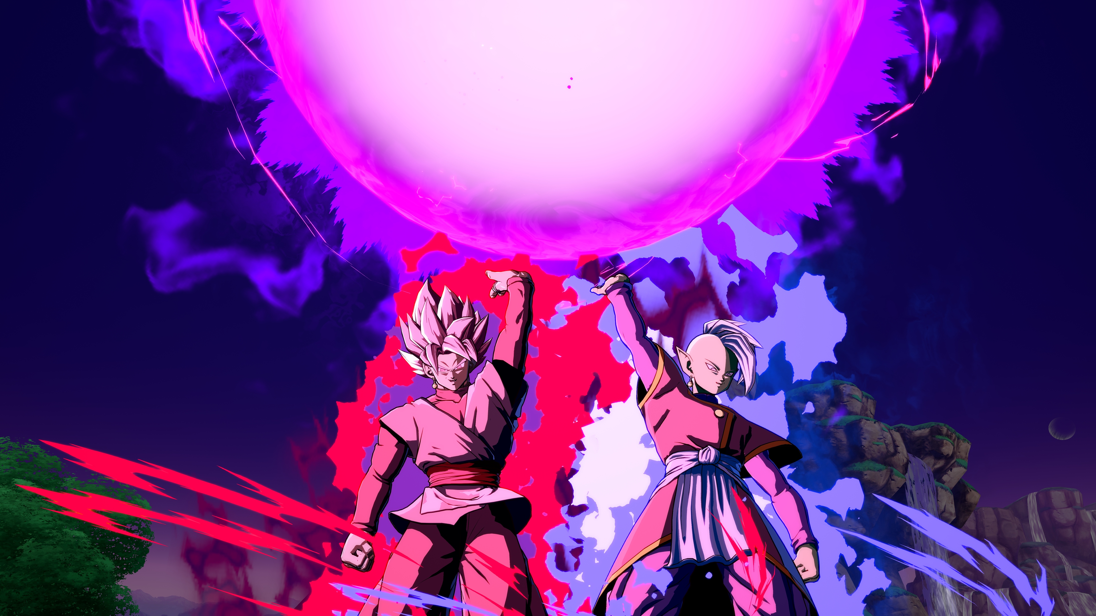 Goku, Zamasu, Super Saiyan, L'anime, Cartoon. Wallpaper in 3840x2160 Resolution